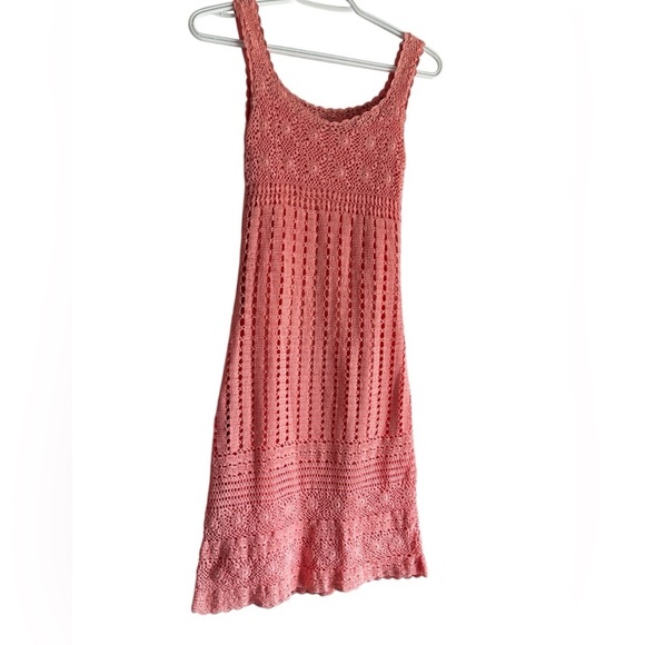 Crochet dress with slip liner,  peachy orange, floral
Crochet bodice. Size small - Picture 5 of 11